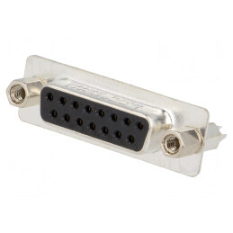Conector D-Sub 15 pini soclu mamă PCB drept THT | Electronic-mag.ro | Componente Electronice