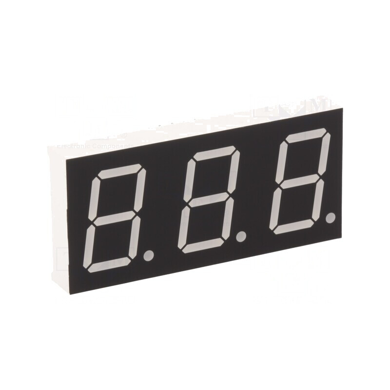 Afișaj LED 7 Segmente 3 Digiti Roșu 20.32mm | Electronic-mag.ro | Componente Electronice