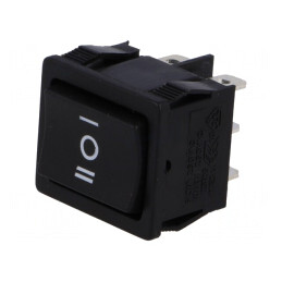 Rocker Switch ON-OFF-ON 6A 250V Black | Electronic-mag.ro | Componente Electronice