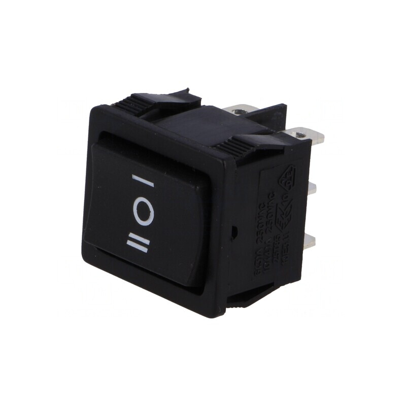 Rocker Switch ON-OFF-ON 6A 250V Black | Electronic-mag.ro | Componente Electronice
