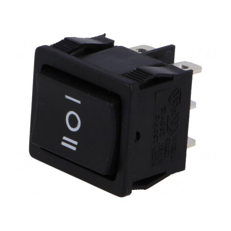Rocker Switch ON-OFF-ON 6A 250V Black | Electronic-mag.ro | Componente Electronice