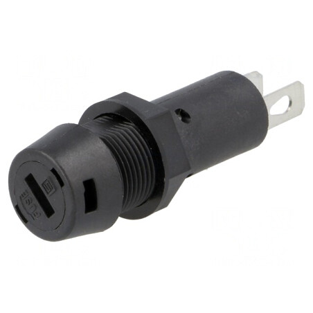 Clemă Siguranțe Cilindrice 10A Neagră 250VAC | Electronic-mag.ro | Componente Electronice
