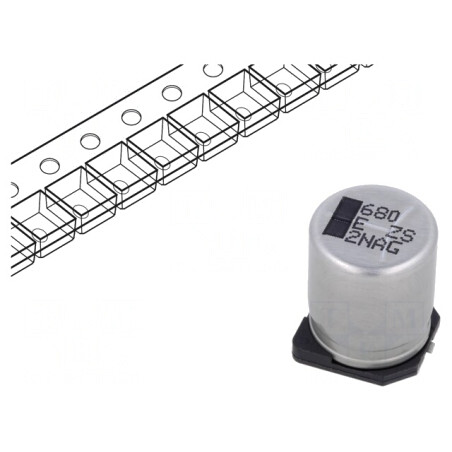 Condensator Hibrid 680uF 25V SMD ESR 14mΩ | Electronic-mag.ro | Componente Electronice