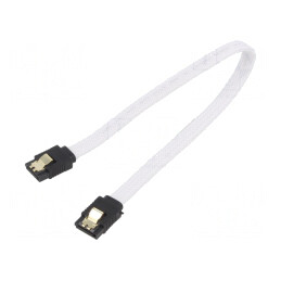 Cablu SATA III Alb 0,3m | Electronic-mag.ro | Componente Electronice