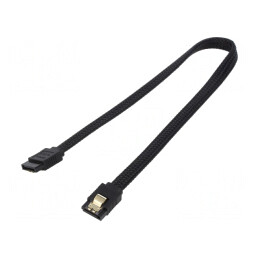 Cablu SATA III 0.3m Negru