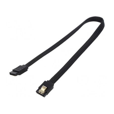 Cablu SATA III 0.3m Negru | Electronic-mag.ro | Componente Electronice