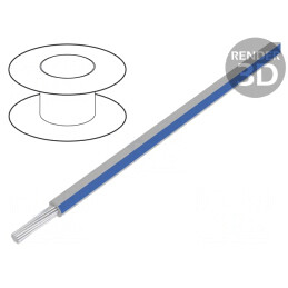 Cablu litat PVC 14AWG alb-albastru 600V