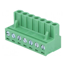 Regletă de conexiuni deconectabilă 5mm 7 piste drept mufă | Electronic-mag.ro | Componente Electronice