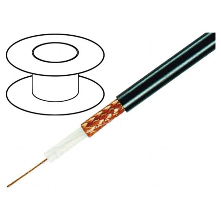 Cablu coaxial RG59 PVC negru 100m | Electronic-mag.ro | Componente Electronice