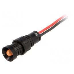 Lampă LED de Control Portocalie 220V Ø11mm IP40 | Electronic-mag.ro | Componente Electronice