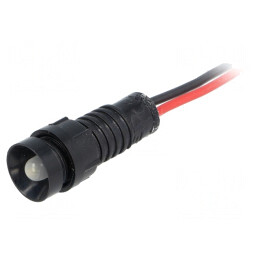 Lampă LED control albă 220VDC Ø11mm IP40 | Electronic-mag.ro | Componente Electronice
