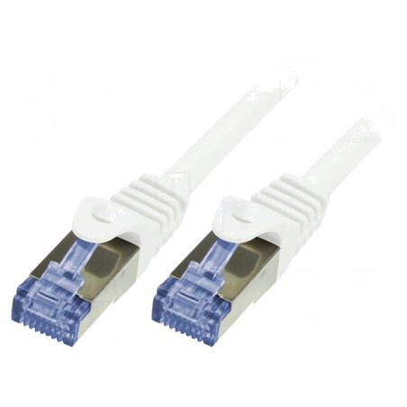 Patch Cord Alb S/FTP Cat6a 0.5m LSZH | Electronic-mag.ro | Componente Electronice