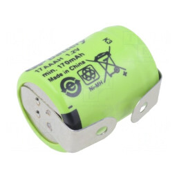 Baterie Ni-MH 1/3AAA 1.2V 170mAh cu Urechi pentru Lipire | Electronic-mag.ro | Componente Electronice