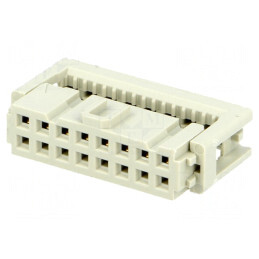 Mufă IDC Mamă 16-Pin pentru Cablu-Bandă 1,27mm Pas 2,54mm | Electronic-mag.ro | Componente Electronice