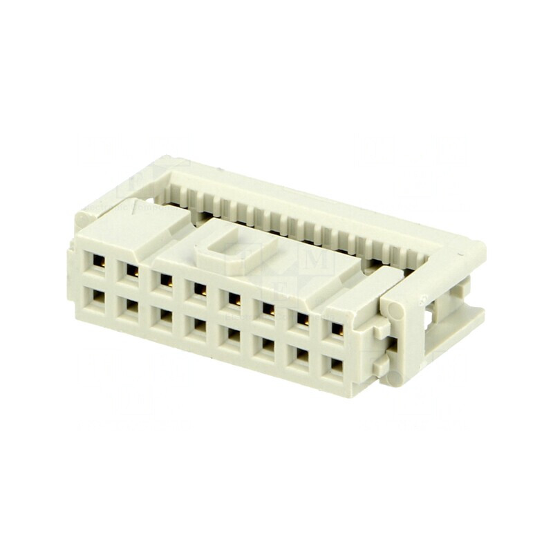 Mufă IDC Mamă 16-Pin pentru Cablu-Bandă 1,27mm Pas 2,54mm | Electronic-mag.ro | Componente Electronice