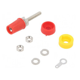 Soclu Banană 4mm 15A Roșu pentru Panou | Electronic-mag.ro | Componente Electronice