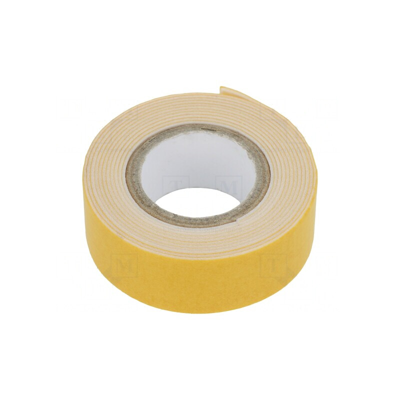 Bandă de fixare dublă albă 19mm x 1,5m | Electronic-mag.ro | Componente Electronice