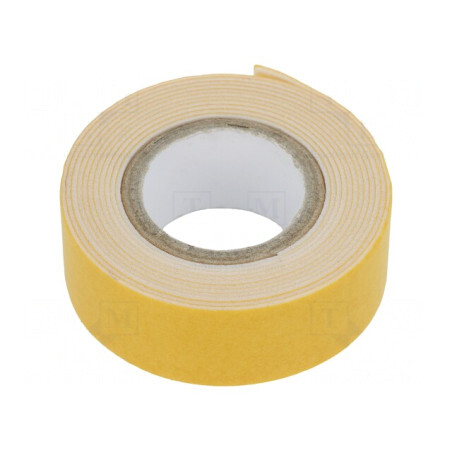 Bandă de fixare dublă albă 19mm x 1,5m | Electronic-mag.ro | Componente Electronice