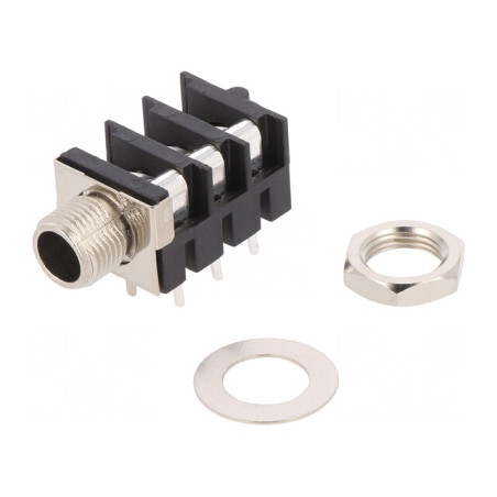 Soclu Jack 6.3mm THT 90° 3 Piste | Electronic-mag.ro | Componente Electronice