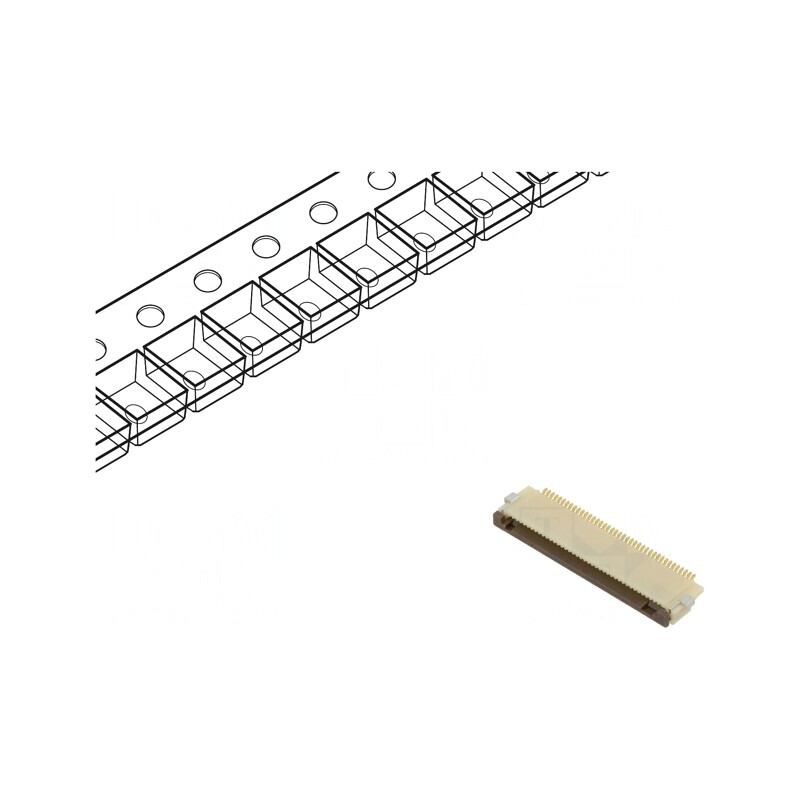 Conector FFC/FPC Orizontal 40 Pinuri ZIF | Electronic-mag.ro | Componente Electronice