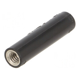 Soclu Banană 4mm 32A Negru Nichelat Izolat | Electronic-mag.ro | Componente Electronice