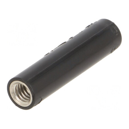 Soclu Banană 4mm 32A Negru Nichelat Izolat | Electronic-mag.ro | Componente Electronice