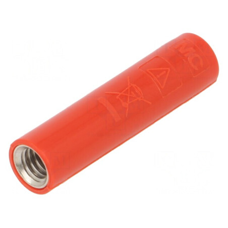 Soclu Banană 4mm Roșu Nichelat 32A Cu Izolație | Electronic-mag.ro | Componente Electronice