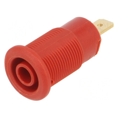 Soclu banană 4mm roșu aurit 24A 1kV | Electronic-mag.ro | Componente Electronice