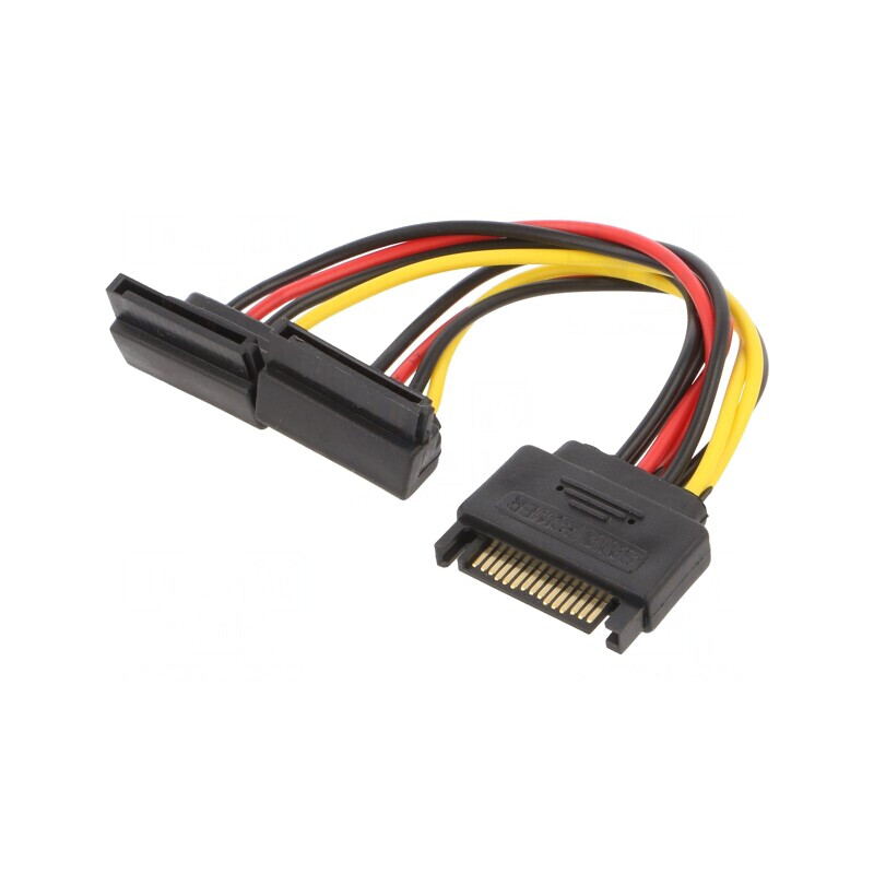 Cablu SATA 15pin Tată-Mamă Unghi Dual 0,15m | Electronic-mag.ro | Componente Electronice