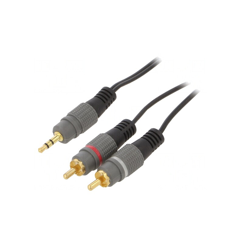 Cablu Audio Jack 3.5mm la RCA Aurit 2.5m | Electronic-mag.ro | Componente Electronice