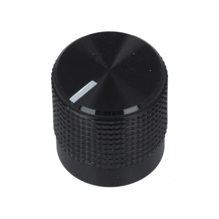Buton rotativ negru cu indicator 15mm 6mm | Electronic-mag.ro | Componente Electronice