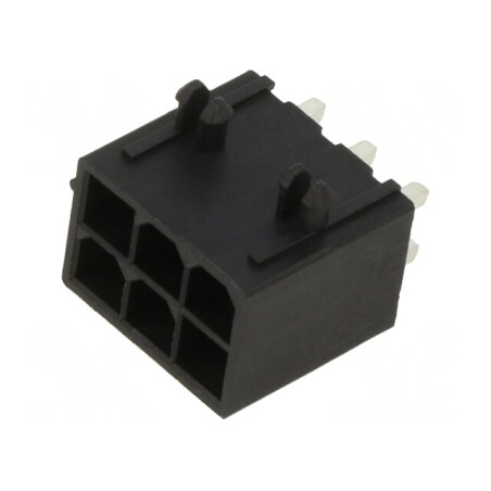 Soclu cablu-placă Mini-Fit Jr 4,2mm 6 pini 13A drept | Electronic-mag.ro | Componente Electronice