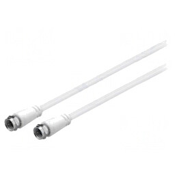 Cablu Coaxial 75Ω 1,5m Mufe F PVC Alb