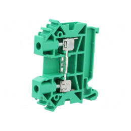 Conector Verde pentru Șine 0,5-6mm2, 1 Pistă, 2 Borne, TS35 | Electronic-mag.ro | Componente Electronice