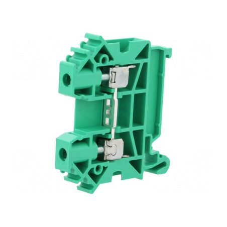 Conector Verde pentru Șine 0,5-6mm2, 1 Pistă, 2 Borne, TS35 | Electronic-mag.ro | Componente Electronice