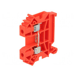 Conector de șine 0,5-6mm² 1 pistă 2 borne roșu TS35 | Electronic-mag.ro | Componente Electronice