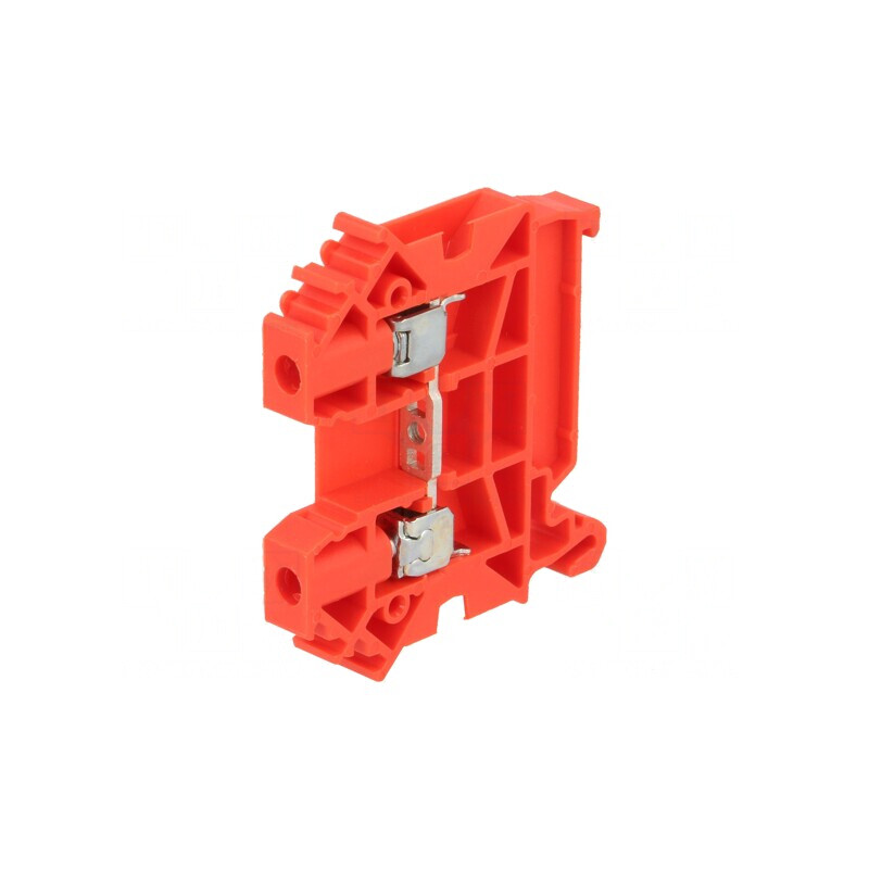 Conector de șine 0,5-6mm² 1 pistă 2 borne roșu TS35 | Electronic-mag.ro | Componente Electronice
