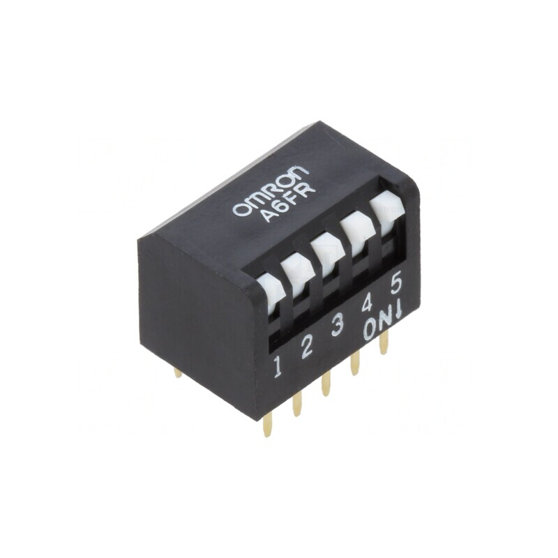 Comutator DIP-SWITCH 5 Secțiuni ON-OFF 0.025A 24VDC | Electronic-mag.ro | Componente Electronice
