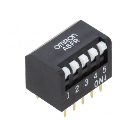 Comutator DIP-SWITCH 5 Secțiuni ON-OFF 0.025A 24VDC | Electronic-mag.ro | Componente Electronice