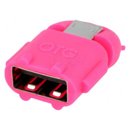 Adaptor OTG USB 2.0 Roz USB A la Micro USB | Electronic-mag.ro | Componente Electronice