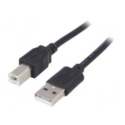Cablu USB 2.0 A-B 1,8m Negru | Electronic-mag.ro | Componente Electronice