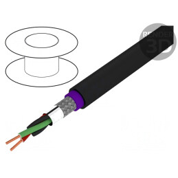 Cablu Electric Sârmă Cu 1x2x0.64mm PVC Negru