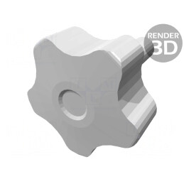 Buton Reglabil Negru Ø32mm M8 | Electronic-mag.ro | Componente Electronice