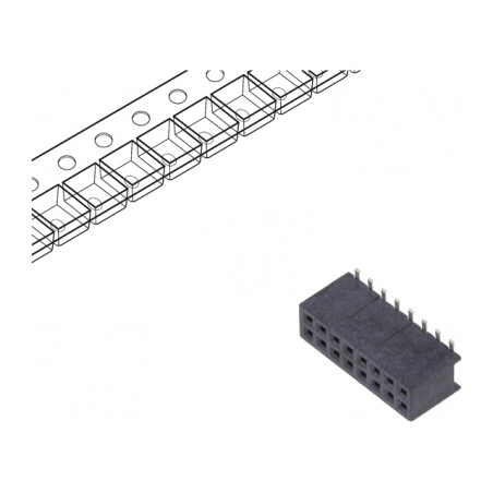 Soclu pini Minitek127 16 verticale 1,27mm mamă | Electronic-mag.ro | Componente Electronice