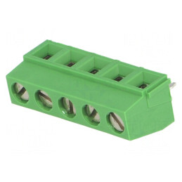 Regletă de conexiuni PCB 90° 5mm 5 piste 13.5A | Electronic-mag.ro | Componente Electronice