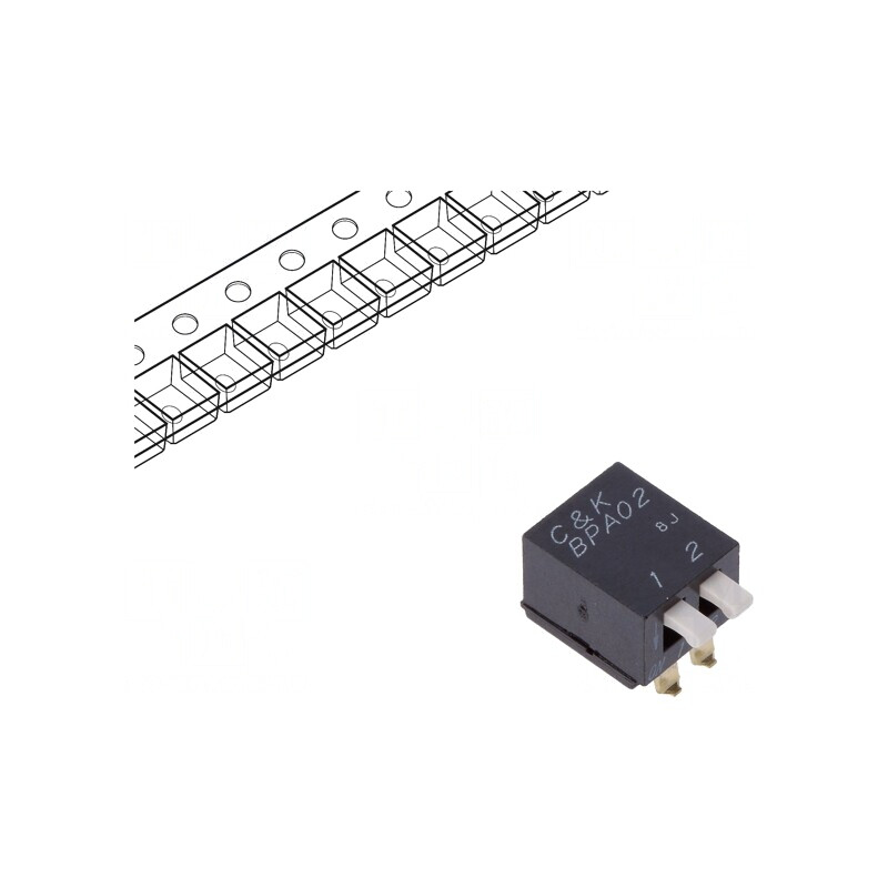 Comutator DIP-Switch 2 Secțiuni SMT 0.1A 5VDC | Electronic-mag.ro | Componente Electronice