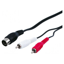 Cablu DIN 5pin la RCA x2 1.5m | Electronic-mag.ro | Componente Electronice