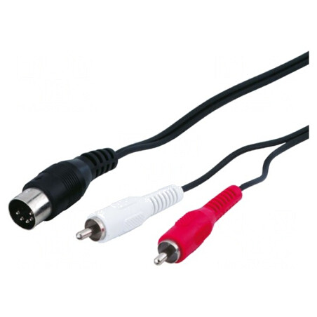 Cablu DIN 5pin la RCA x2 1.5m | Electronic-mag.ro | Componente Electronice