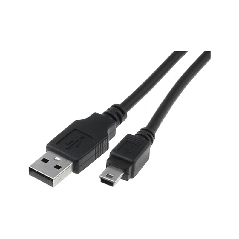 Cablu USB 2.0 A la B Mini 1.8m Negru | Electronic-mag.ro | Componente Electronice