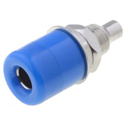 Soclu Banană 4mm 20A Albastru Nichelat | Electronic-mag.ro | Componente Electronice